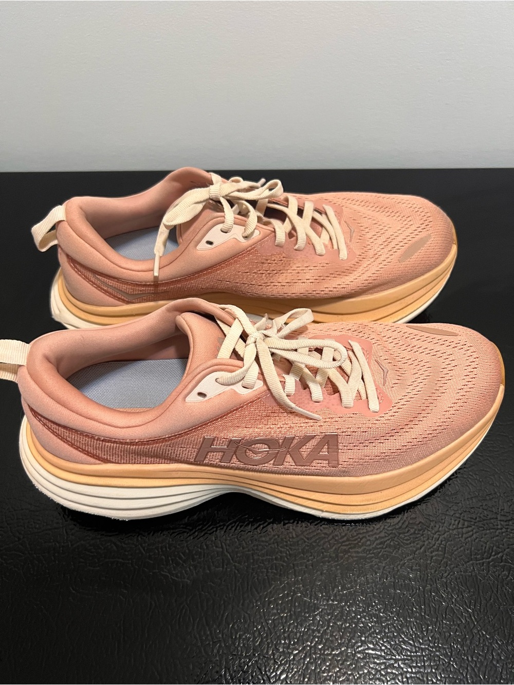 Hoka Women's Bondi 8 sneakers in the Sandstone/Cream colorway Size 9.5 - Picture 4 of 7